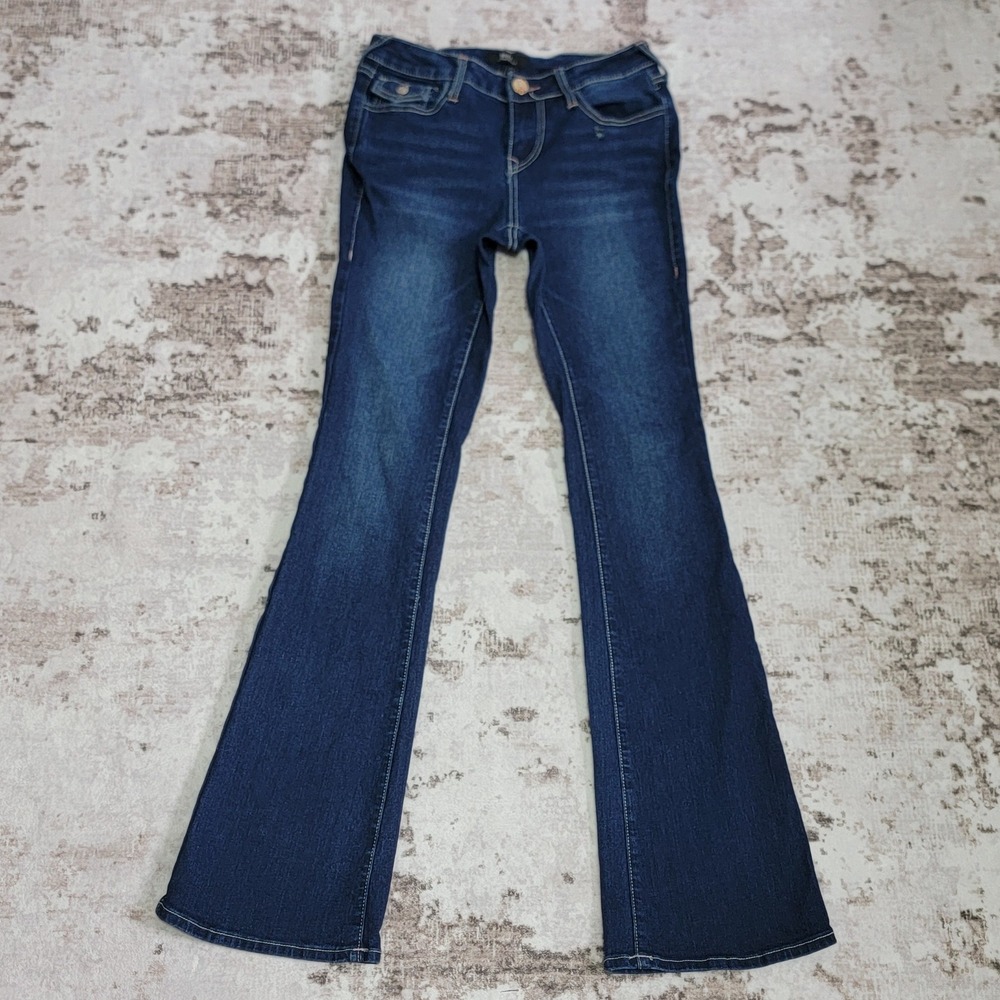 True Religion Becca Bootcut Jeans Mid Rise Flare Y2K Women's Size 25 Dark Wash